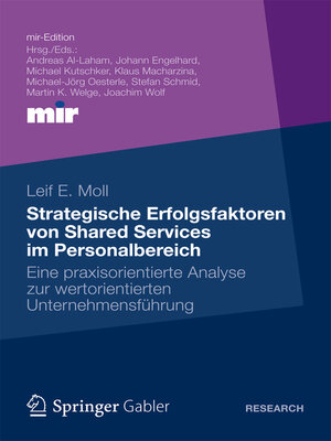 cover image of Strategische Erfolgsfaktoren von Shared Services im Personalbereich